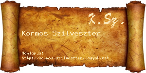 Kormos Szilveszter névjegykártya